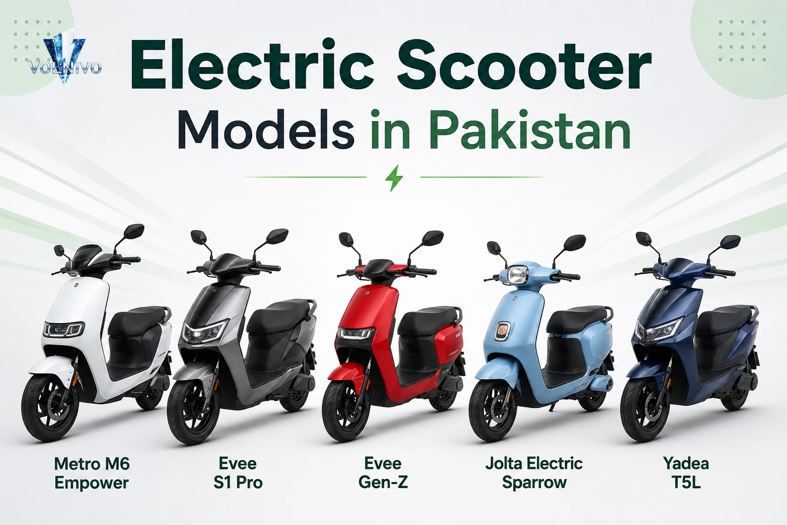Lineup of Best-Selling Electric Scooter Models in Pakistan.