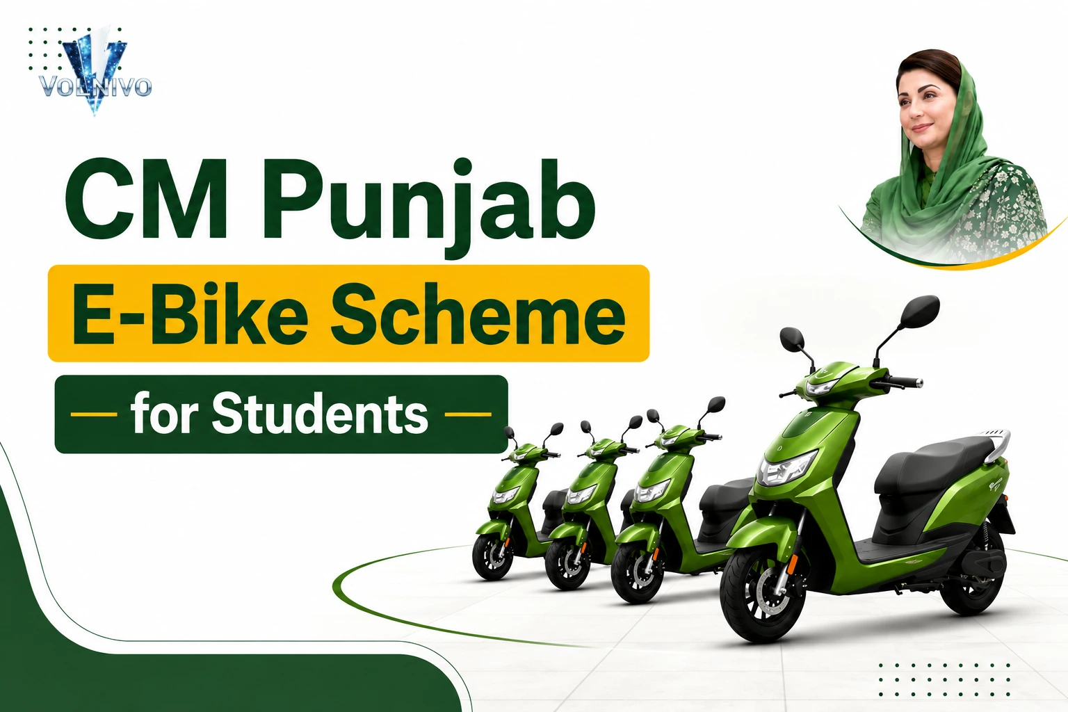 Students ke liye sabz electric scooties ki tasveer: CM Punjab E-Bike Scheme.
