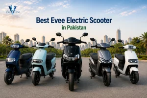 Lineup of colorful urban e-scooters: Best Evee Electric Scooter in Pakistan.