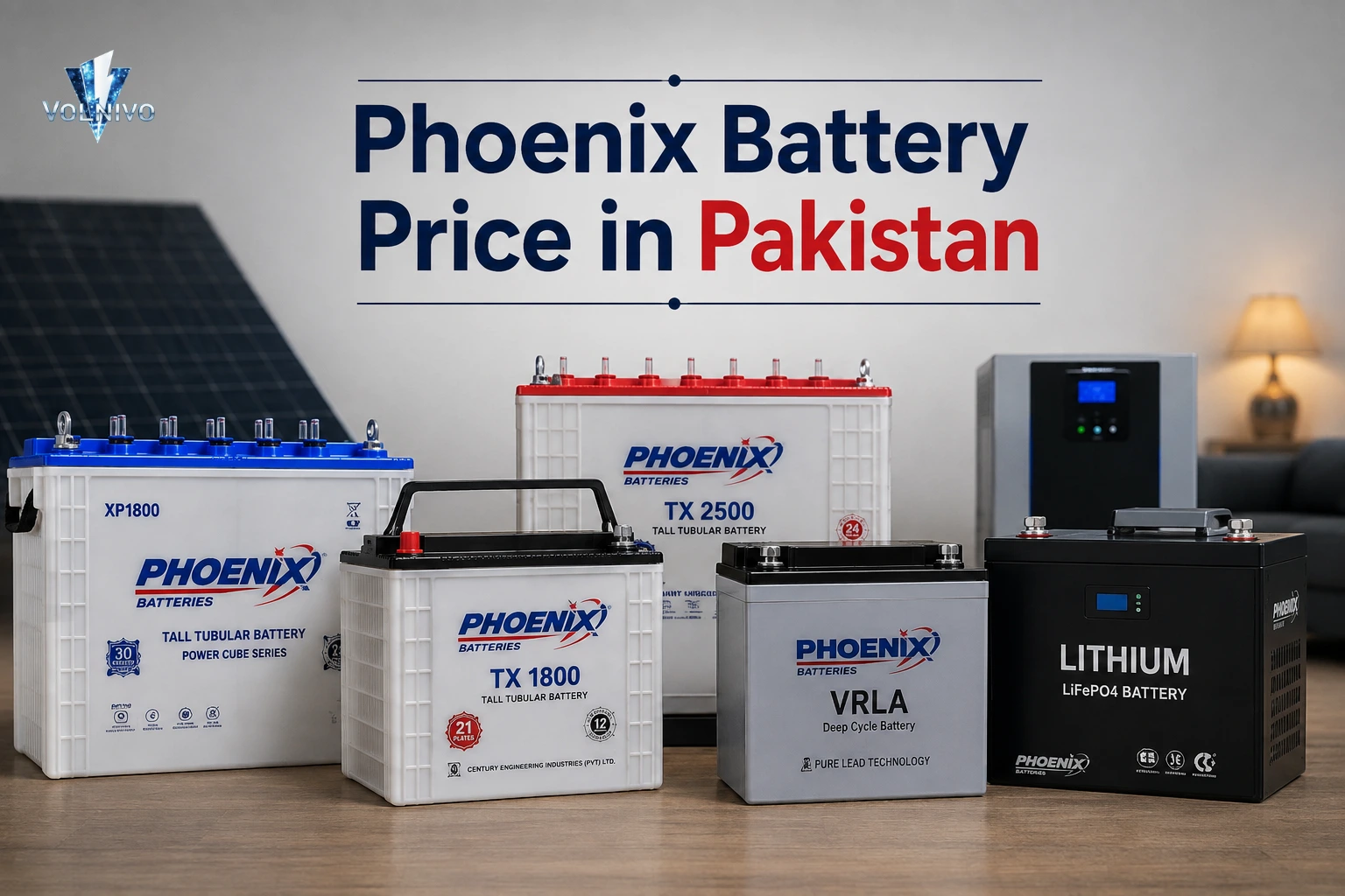 Phoenix tubular, VRLA, and lithium batteries lineup for Phoenix Battery Price in Pakistan.